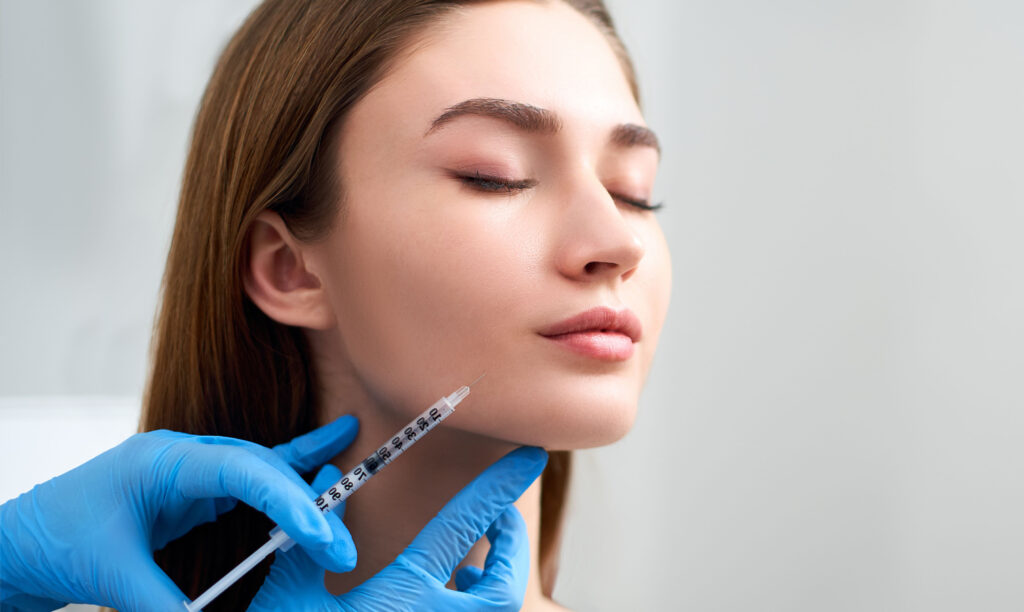 Photo of a woman receiving a Sculptra® injection