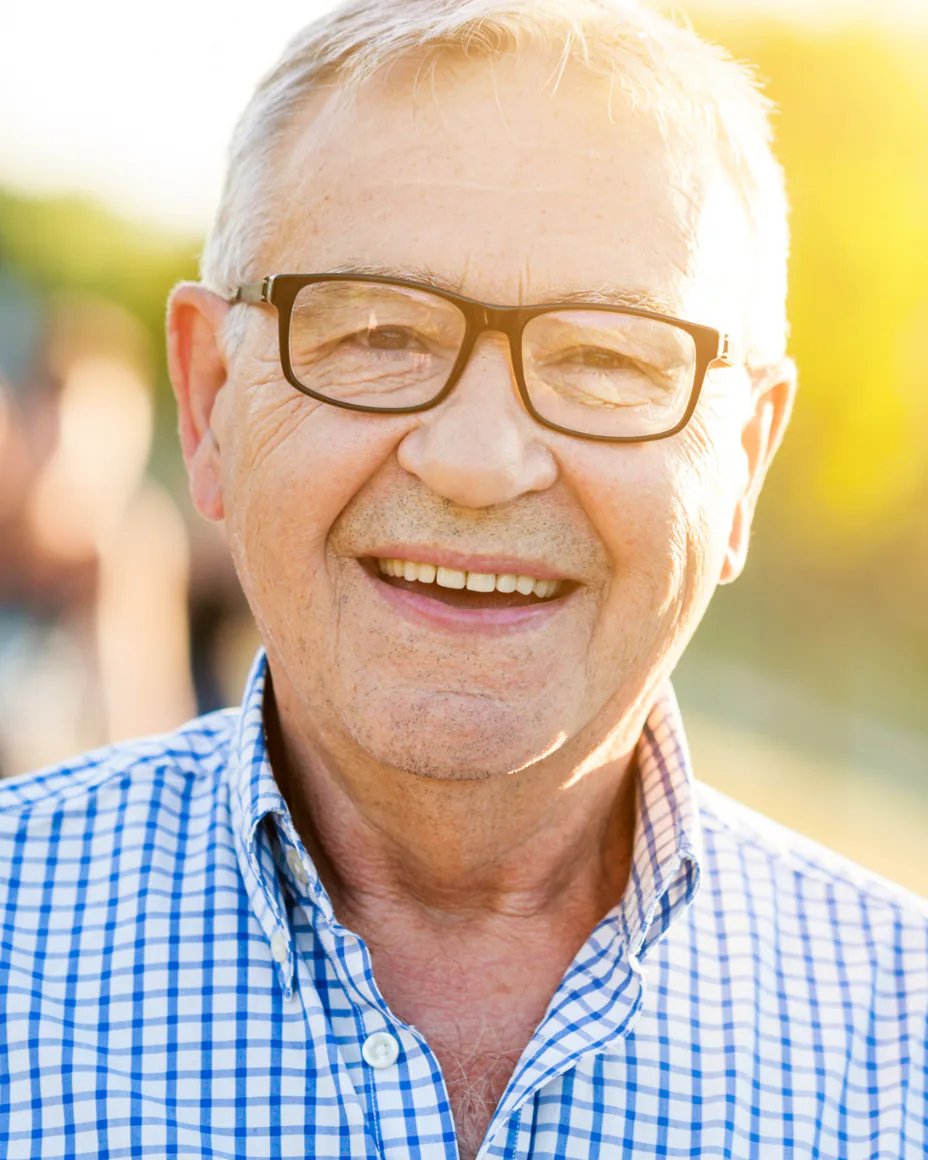 Happy, healthy older man