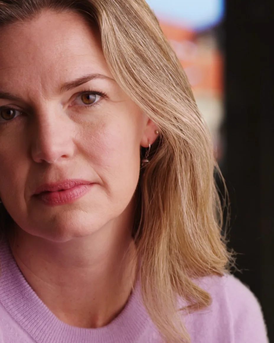Serious-looking woman