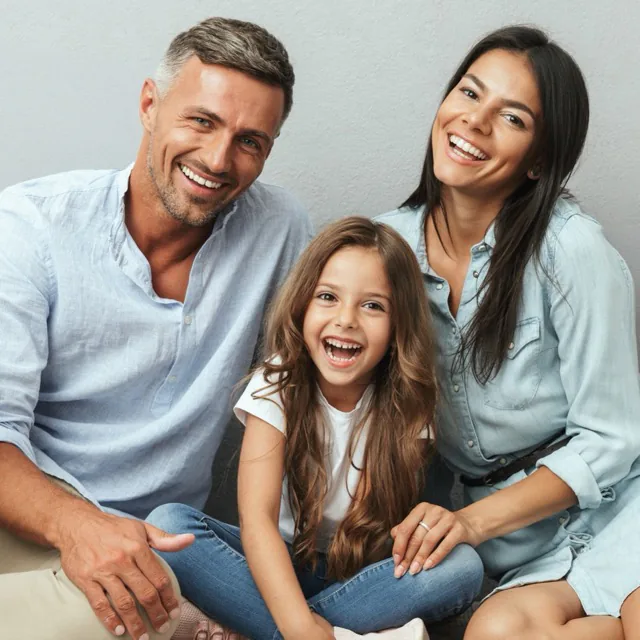 A family together in the studio
